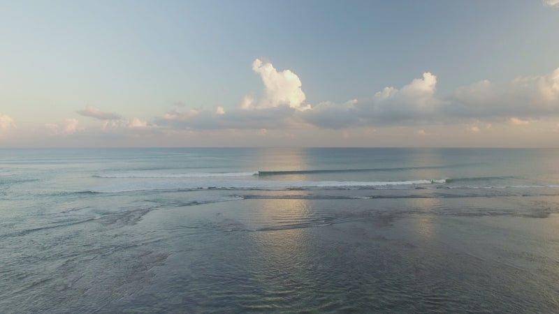 Slow panning ocean landscape video.
